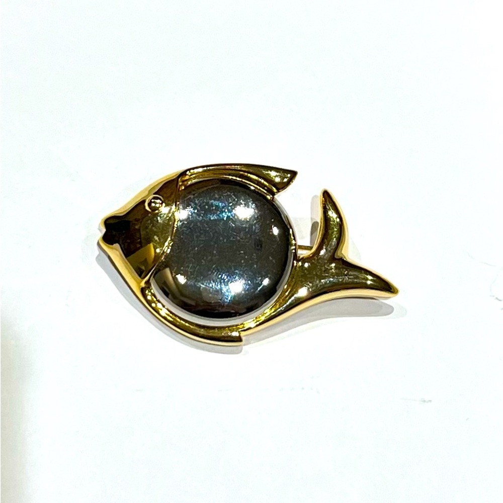 Vintage Liz Claiborne LCI Gold & Silver toned Angel Fish Brooch